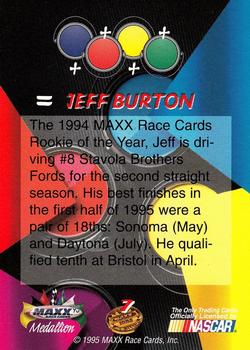 1995 Maxx Medallion #7 Jeff Burton Back