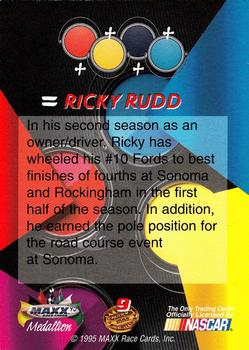 1995 Maxx Medallion #9 Ricky Rudd Back