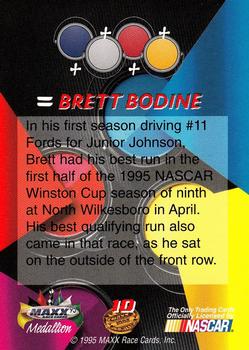 1995 Maxx Medallion #10 Brett Bodine Back