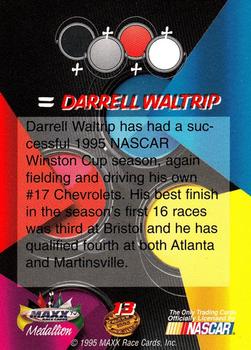 1995 Maxx Medallion #13 Darrell Waltrip Back
