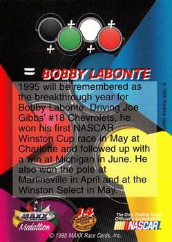 1995 Maxx Medallion #14 Bobby Labonte Back