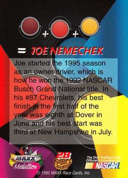 1995 Maxx Medallion #28 Joe Nemechek Back