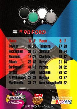 1995 Maxx Medallion #59 #90 Ford Back
