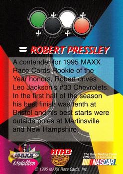 1995 Maxx Medallion #HTH3 Robert Pressley Back