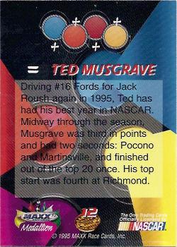 1995 Maxx Medallion - Blue #12 Ted Musgrave Back