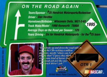 1995 Maxx Medallion - On the Road Again #OTR1 Ken Schrader's Transporter Back