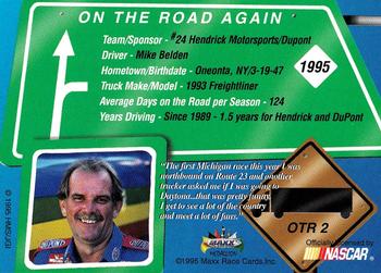 1995 Maxx Medallion - On the Road Again #OTR2 Jeff Gordon's Transporter Back