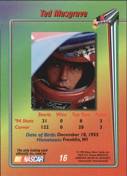 1995 Maxx Premier Plus #16 Ted Musgrave Back
