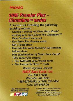1995 Maxx Premier Plus #PROMO Darrell Waltrip Promo Back