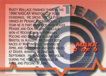 1995 Maxx Premier Plus - PaceSetters #2 Rusty Wallace Back