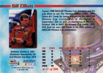 1995 Maxx Premier Series #11 Bill Elliott Back