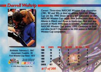 1995 Maxx Premier Series #17 Darrell Waltrip Back