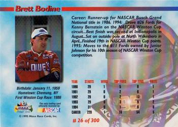 1995 Maxx Premier Series #26 Brett Bodine Back