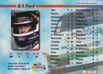 1995 Maxx Premier Series #35 Mark Martin's Car Back