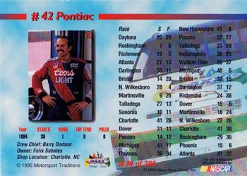 1995 Maxx Premier Series #39 Kyle Petty's Car Back