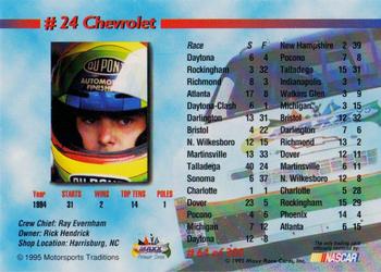 1995 Maxx Premier Series #64 Jeff Gordon's Car Back