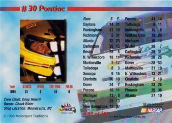 1995 Maxx Premier Series #69 Michael Waltrip's Car Back