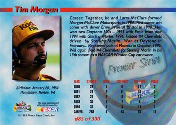 1995 Maxx Premier Series #85 Tim Morgan Back