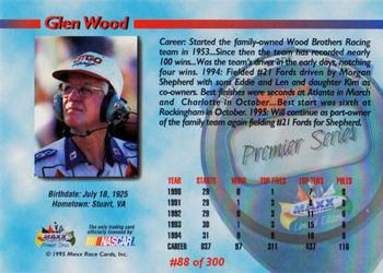 1995 Maxx Premier Series #88 Glen Wood Back