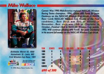 1995 Maxx Premier Series #90 Mike Wallace Back