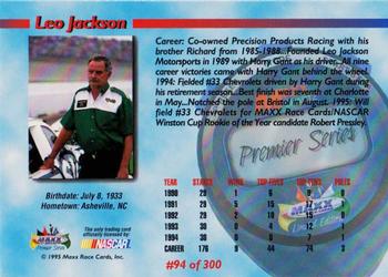1995 Maxx Premier Series #94 Leo Jackson Back