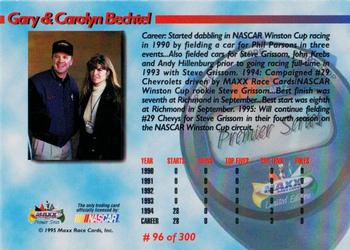 1995 Maxx Premier Series #96 Gary Bechtel/Carolyn Bechtel Back