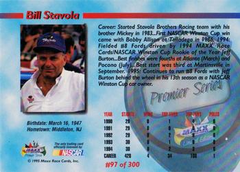 1995 Maxx Premier Series #97 Bill Stavola Back