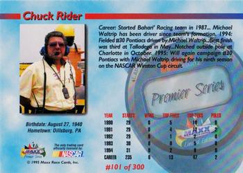 1995 Maxx Premier Series #101 Chuck Rider Back