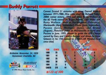 1995 Maxx Premier Series #123 Buddy Parrott Back