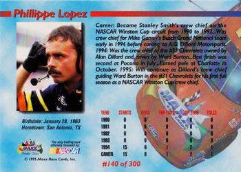1995 Maxx Premier Series #140 Phillippe Lopez Back