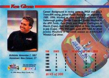 1995 Maxx Premier Series #145 Ken Glen Back