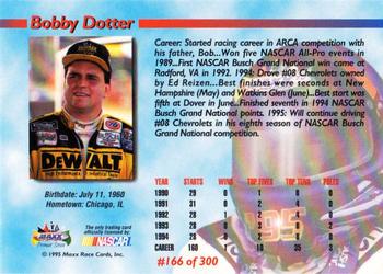 1995 Maxx Premier Series #166 Bobby Dotter Back