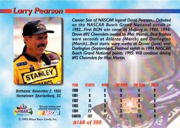 1995 Maxx Premier Series #168 Larry Pearson Back