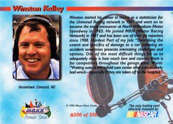 1995 Maxx Premier Series #200 Winston Kelley Back