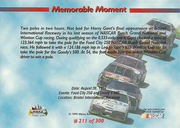 1995 Maxx Premier Series #211 Harry Gant Back