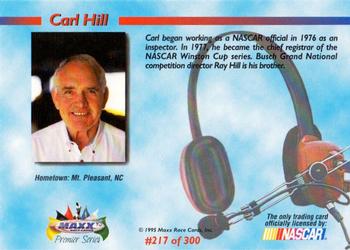 1995 Maxx Premier Series #217 Carl Hill Back