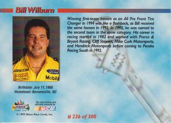 1995 Maxx Premier Series #236 Bill Wilburn Back