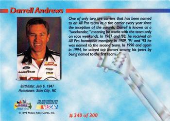1995 Maxx Premier Series #240 Darrell Andrews Back