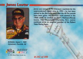 1995 Maxx Premier Series #242 James Lewter Back