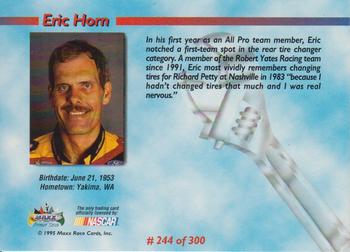 1995 Maxx Premier Series #244 Eric Horn Back