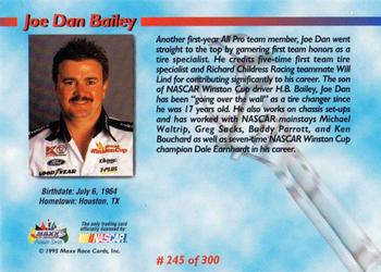 1995 Maxx Premier Series #245 Joe Dan Bailey Back