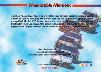 1995 Maxx Premier Series #249 Derrike Cope / Terry Labonte Back