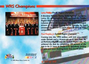 1995 Maxx Premier Series #254 Larry Phillips/Paul Peeples Jr. Back