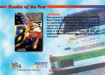 1995 Maxx Premier Series #259 Jeff Burton Winston Cup Back