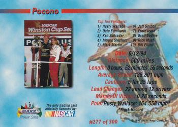 1995 Maxx Premier Series #277 Rusty Wallace Back