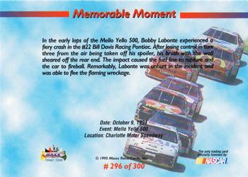 1995 Maxx Premier Series #296 Bobby Labonte Fireball Back