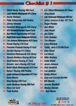 1995 Maxx Premier Series #298 Checklist #1 Back