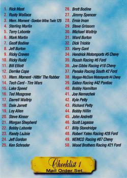 1995 Maxx Premier Series #298 Checklist #1 Front