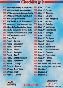 1995 Maxx Premier Series #300 Checklist #3 Back