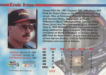 1995 Maxx Premier Series - Update #U12 Ernie Irvan Back